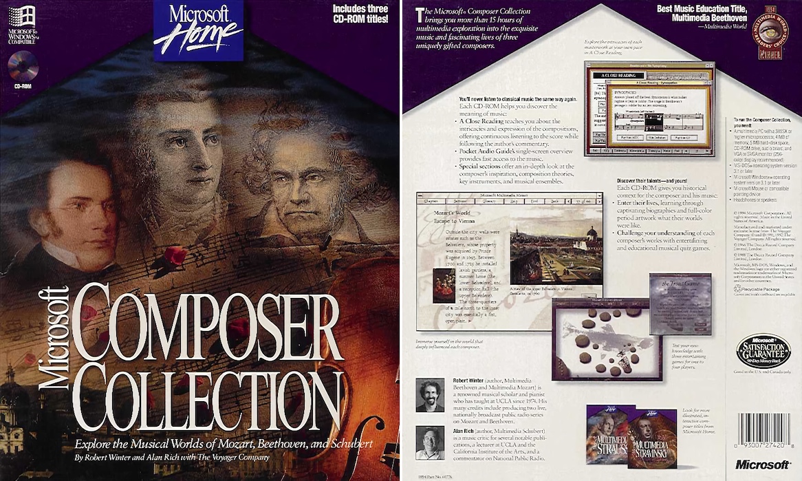 Microsoft Composer Collection Box Front and Back (1995)